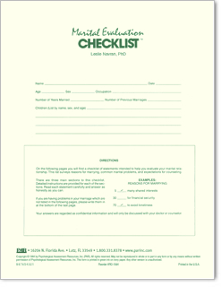 Photo of Marital Evaluation Checklist ™