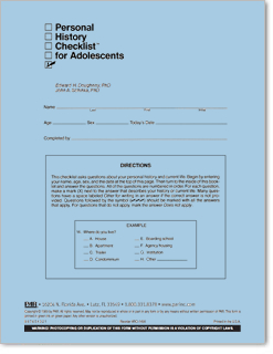Photo of Personal History Checklist ™  for Adolescents